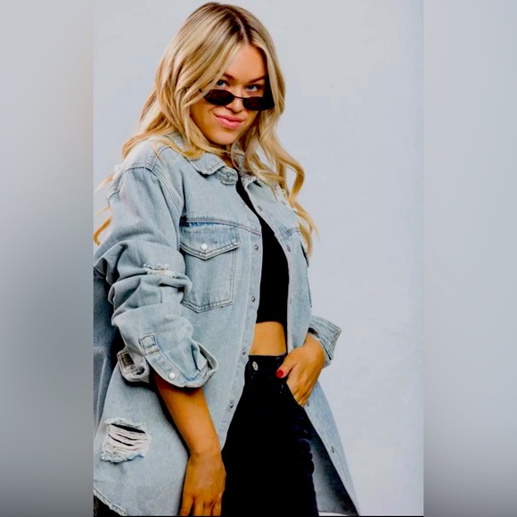 Worry less long Denim jacket - Picture 3 of 4